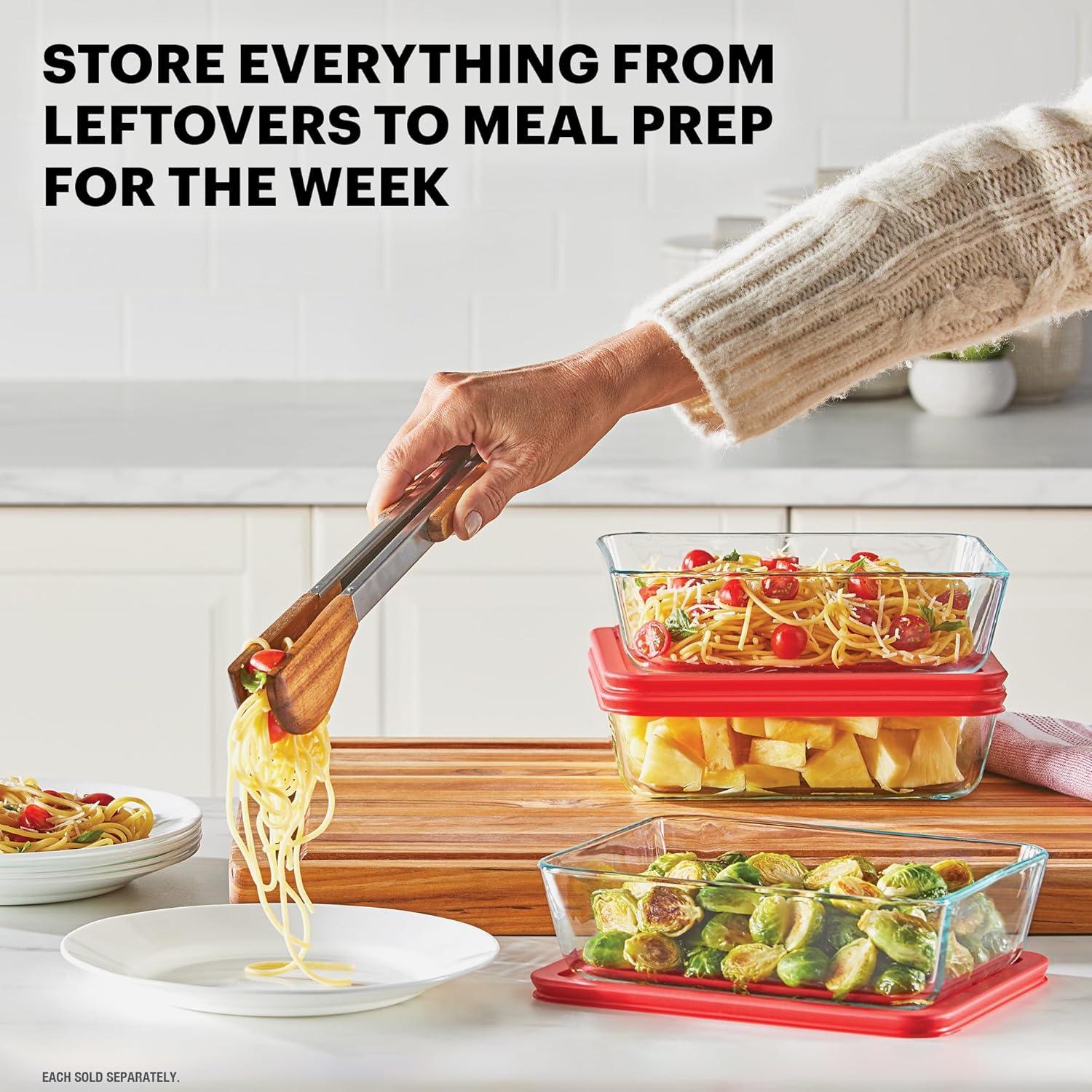 image:imagePyrex Simply Store Glass Food Storage Container Snug Fit NonToxic Plastic BPAFree Lids Freezer Dishwasher Microwave Safe 6 Cup6 Cup