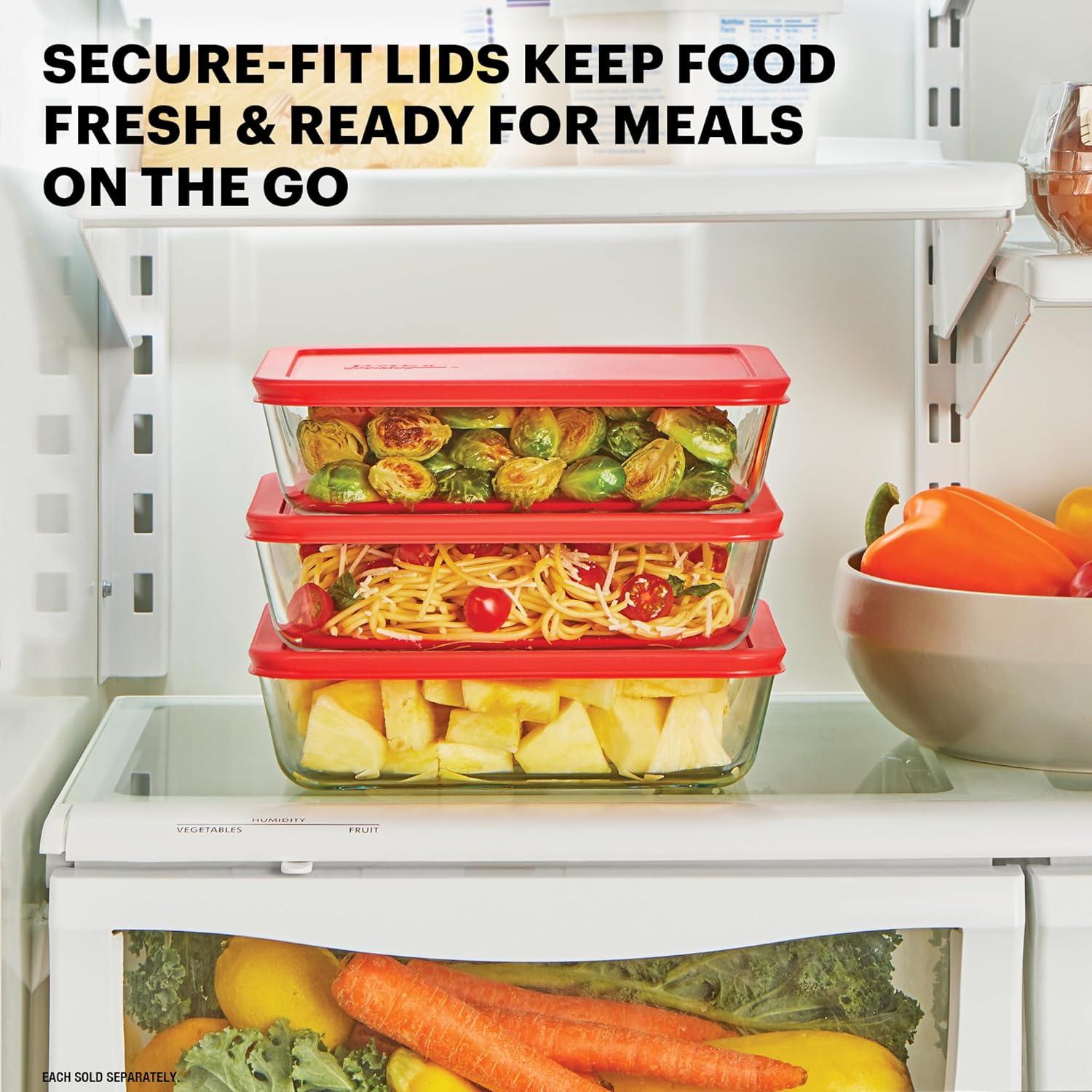 image:imagePyrex Simply Store Glass Food Storage Container Snug Fit NonToxic Plastic BPAFree Lids Freezer Dishwasher Microwave Safe 6 Cup6 Cup